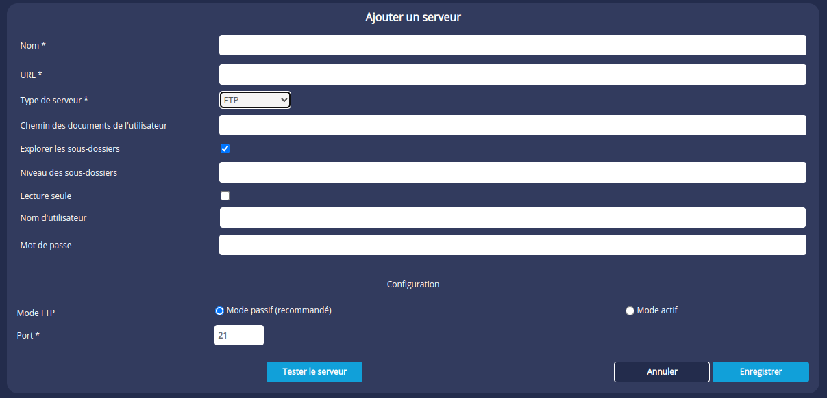 Ajouter serveur