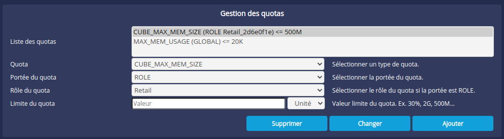 Gestion des quotas