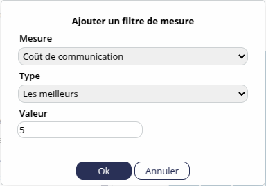 Ajouter filtre mesure