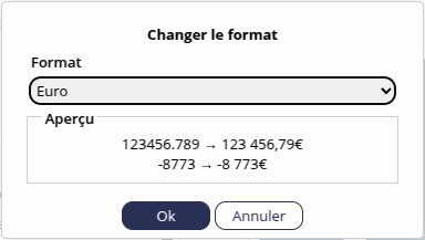 Changer format