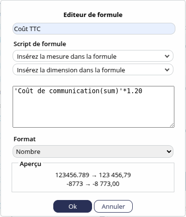 Editeur formule