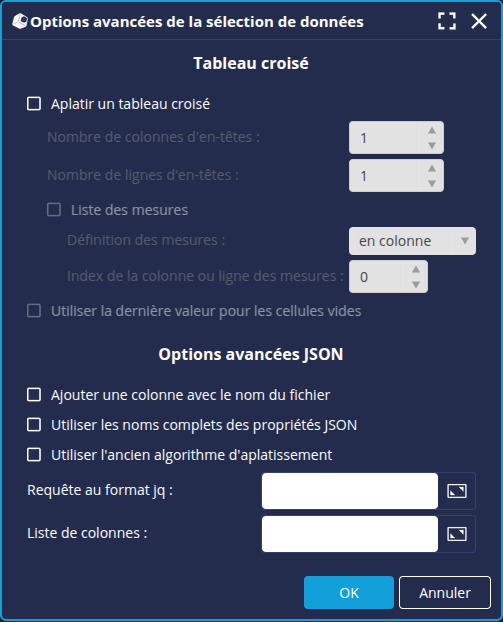 Options avancées