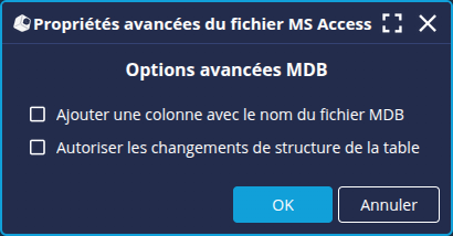 Propriétés avancées MDB