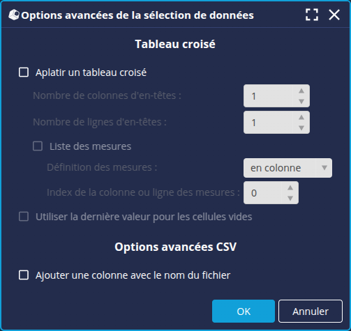 Options avancées