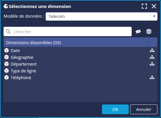 Sélection dimension
