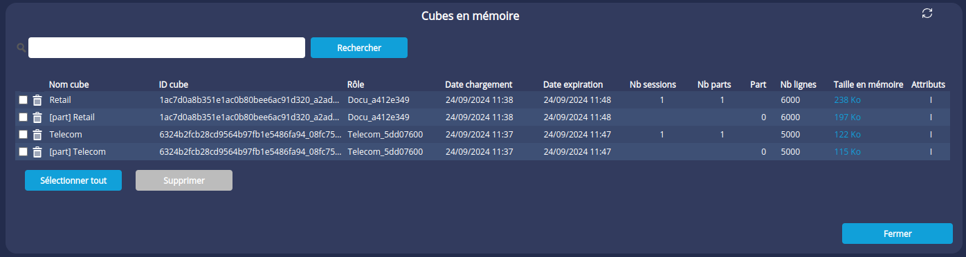 Cubes en mémoire
