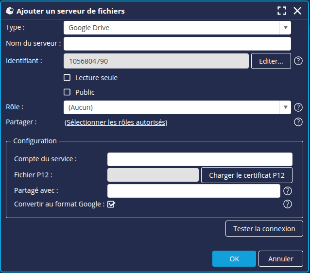 Nouveau serveur Google