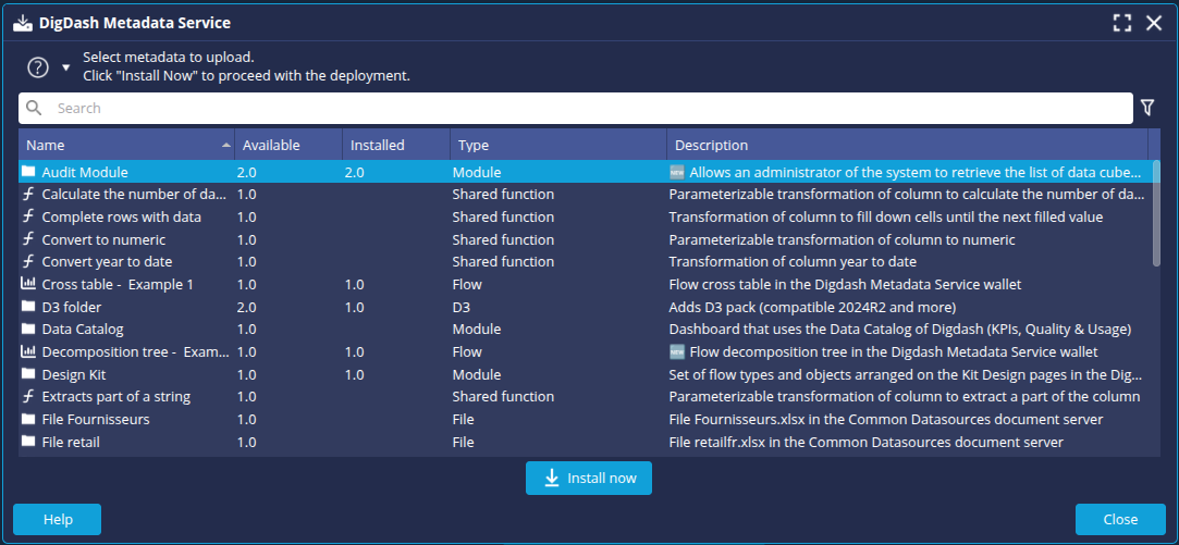 DigDash Metadata Service
