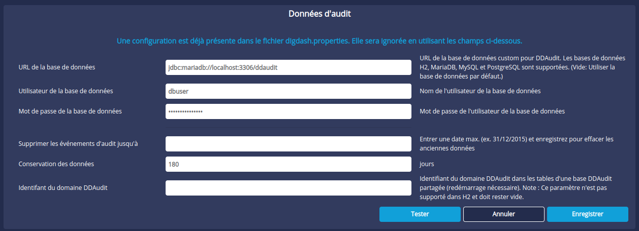 Base de données Audit