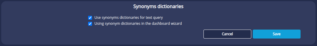 Synonyms dictionaries