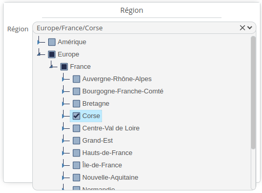 Chemin membre filtré
