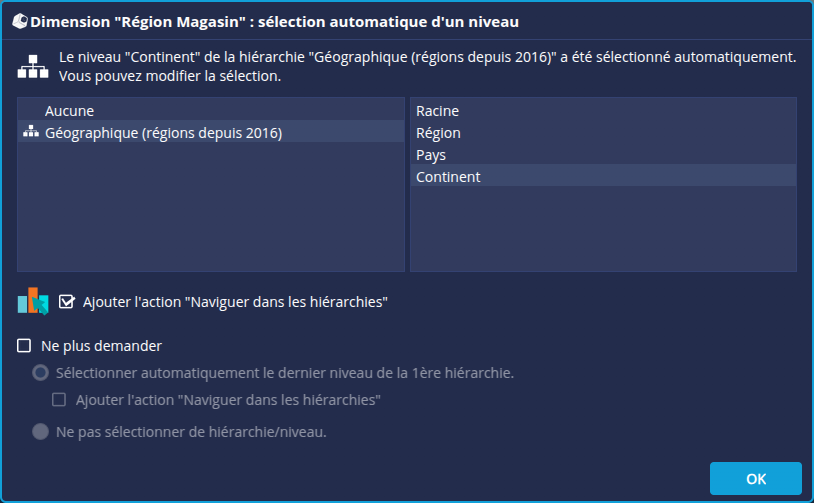 Hirérarchie région magasin