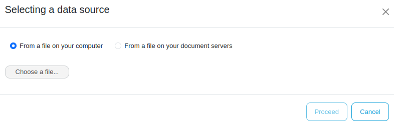 Select data source