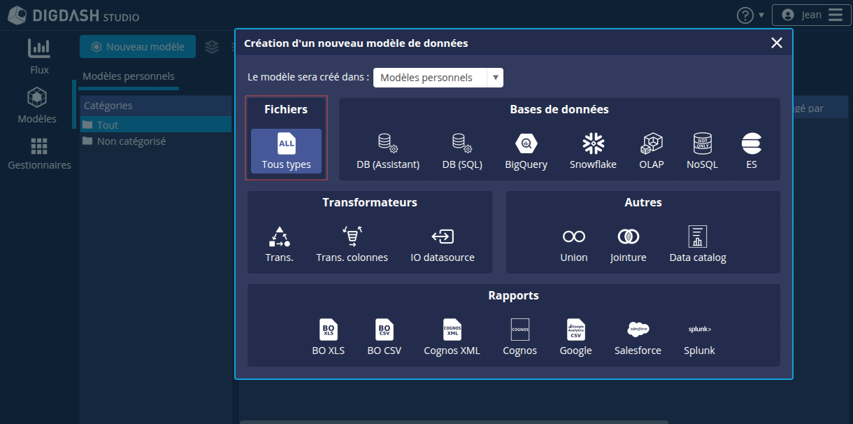 Nouveau modèle Fichiers